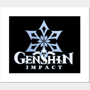 cryo big emblem genshin impact Posters and Art